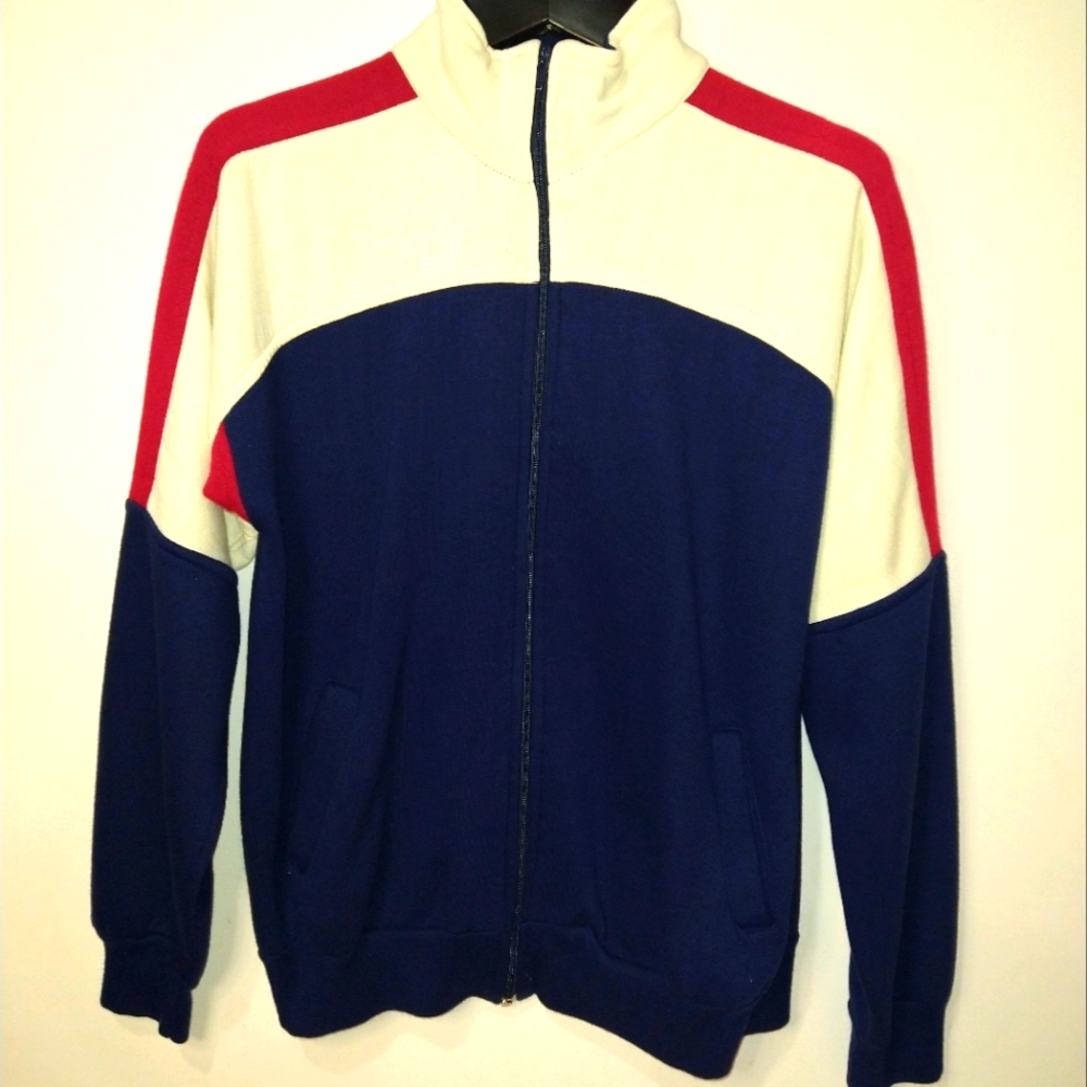 Vintage BOG Sport Men's Colorblock Sweatshirt Zipper Medium Pockets Retro